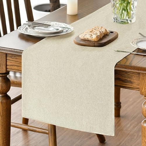 Artoid Mode Beige Table Runner, Seasonal Summer Fall Washable Kitchen Dining Table Decoration for Home Party Decor 13x72 Inch - Image 1