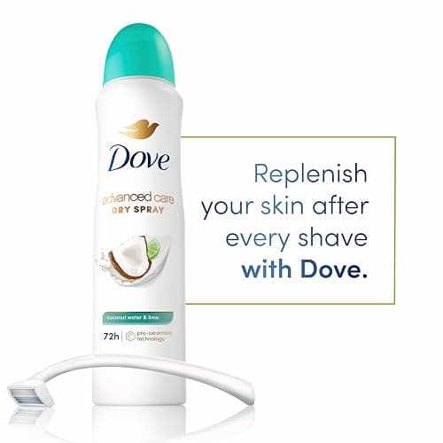 Dove Antiperspirant Deodorant Dry Spray Coconut Water & Lime scent 3ct skin repair after shaving with odor control & sweat protection Pro Ceramide Technology to boost ceramide levels in skin 3.8 oz thumbnail 4