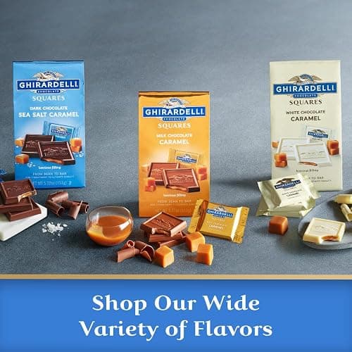 GHIRARDELLI Dark Chocolate SEA SALT CARAMEL SQUARES , 5.32 oz Bag thumbnail 8