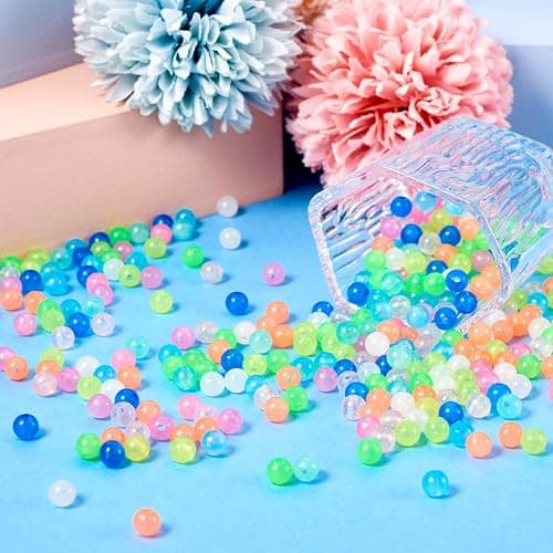 1784Pcs 6mm Luminous Round Beads Glow in The Dark Beads Color Changing Bracelet Bead Glow Pony Bead for Halloween Bracelet Earring Jewelry Making Gifts thumbnail 6