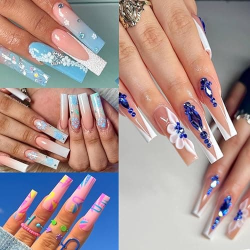 MtnLaur 240Pcs Long Square Nail Tips, Long Square Nails, 12 Sizes No C Clear Nail Tips, French Acrylic Straight Clear False Nail Extension for Beginner and Professional Home Salon DIY thumbnail 7