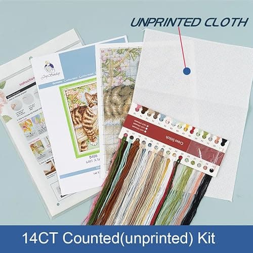 Funcrostitch Counted Cross Stitch Kits for Beginners,14ct Unprinted Pattern Embroidery Kit Dmc Cotton Threads Needleworks for Adults-Magic Castle 13.4"X16.5" thumbnail 2