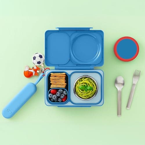Omie OmieBox Travel Utensil Set | Fork and Spoon with Case for Easy Travel | Stainless Steel Fork and Spoon (Blue) thumbnail 5