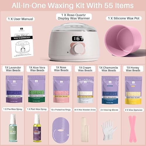 BLITZWAX Waxing Kit for Women, Brazilian Bikini Wax Warmer 6 Pack Home Use | 6 Bean Packs, Quick Heating Pot, Face Legs Body Underarms, Beginner Friendly, At Home Salon Smooth Routine, Easy Melt, Pro thumbnail 6