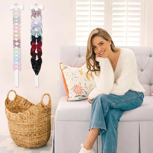 3 PCS Bow Holder for Girls Hair Bows, Ribbon Hair Clip Oraganizer Hair Barrettes Storage for Women,Wall Hanging Alligator Clip Hair Accessories Organizer Bedroom College Dorm Decor (White) thumbnail 4