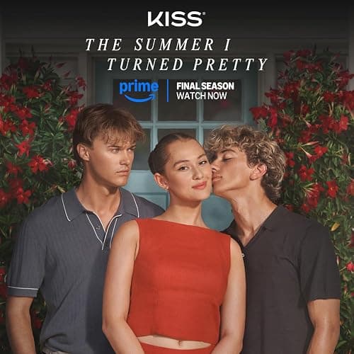 KISS | The Summer I Turned Pretty French Tip Press On Nails, ‘Sunlit Days’, Medium Coffin, Includes Pink Gel Nail Glue (2g), Mini Nail File, Cuticle Stick, & 28 Fake Nails - Sunlit Days - Glue on thumbnail 9