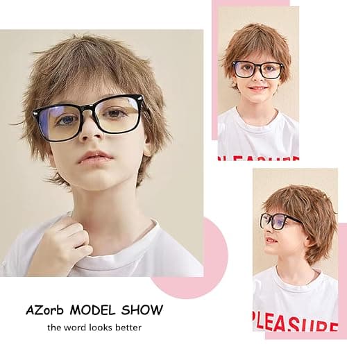 AZorb 2Pack Kids Blue Light Blocking Glasses - TR90 Unbreakable Computer Screen Glasses for Boys & Girls thumbnail 3