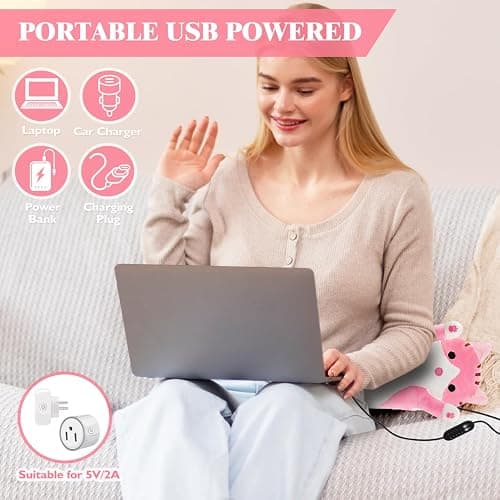Cat Heating Pad for Period Cramps Menstrual Pain Relief, Portable Electric Heat Pads USB Powered, Cute Cats Plush Stuffed Animals Funny Gifts for Women Teen Girls Cat Lovers Birthday Easter Christmas thumbnail 6