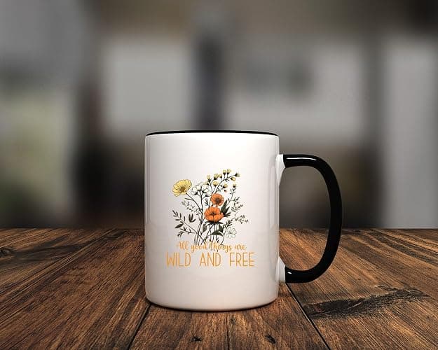 All Good Things Are Wild and Free Mug - Floral Design Coffee Cup - Inspirational Mug for Nature Lovers - Motivational Mug - Unique - 11 Ounce - Enjoy Your Favorite Beverage with Style - CCMUG13513 thumbnail 7