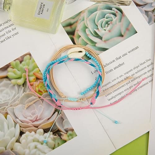 GFLPO Surfer Wave Bracelets for Teen Girls Summer Beach Bracelets Handmade Braided Rope Friendship Bracelets Boho Adjustable Waterproof Bracelets for Women Beach Jewelry for Women thumbnail 4