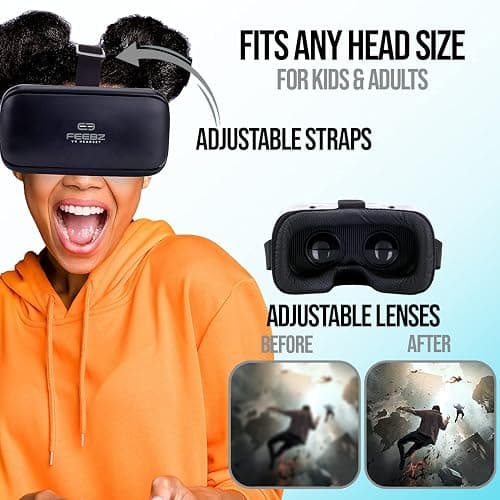 FEEBZ 3D VR Headset for Kids 2.0 - for iPhone & Android Phones | with 3D VR Videos & Apps Links | Virtual Reality Goggles Set for Beginners thumbnail 4