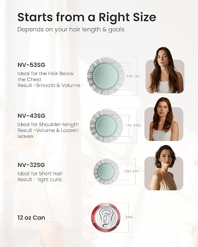 AIMIKE NaturaVol Round Brush for Blow Out, Large Round Hair Brush Nano Thermal Ceramic & Ionic Tech, for Blow Drying & Salon-like Styling at Home, Maximum Volume and Shine- 2.1" Barrel, 3" w/Bristle thumbnail 2