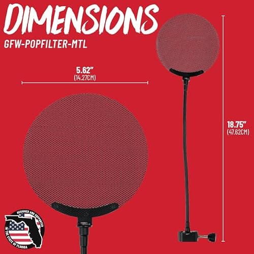 Gator Frameworks Vocal Recording Metal Screen Pop Filter with 12.4-Inch Gooseneck, Great for Podcasting, Broadcasting, and other Content Creation (GFW-POPFILTER-MTL) thumbnail 7