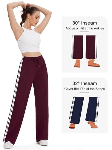 Tapata Women's 28/30/32/34 Inseam Track Pants Loose Straight Leg Jogging Sweatpants Warm-Up Sports Athletic Running thumbnail 8