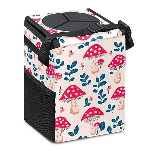 GVGHIDZ Car Trash Can – Multi-Purpose, Lightweight and Portable with Durable Water-Resistant Coating, No Installation Required, Practical and Ample Capacity, Variety of Colors.Mushroom thumbnail 2