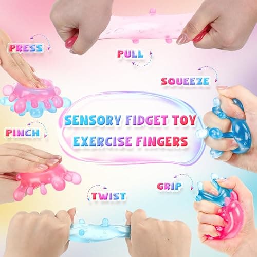Halloscume 2 Pcs Slow Rising Stress Balls for Adults, Splash Solid Textured Fidget Stress Anxiety Relief Sensory Squeeze Ball for ADHD Office Mental Health Gifts Prizes Autism Party Favors thumbnail 5