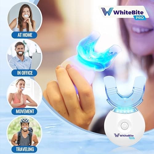 Whitebite Pro Teeth Whitening Kit for Sensitive Teeth | 4 Whitening Gels & 2 Remineralizing Gels | LED Light System for Fast Results | Professional Dental Grade | Enamel Safe thumbnail 4