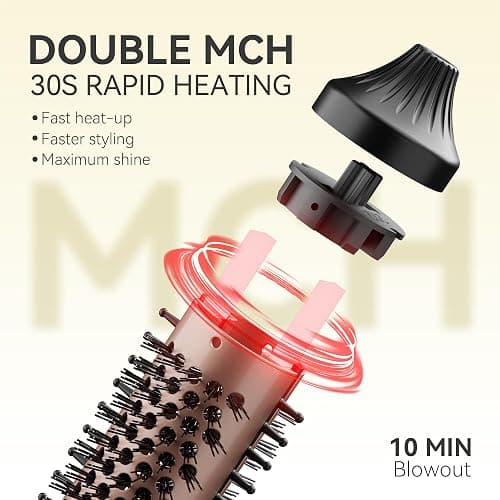 Lafesro Thermal Brush, MINI & Tiny 1 Inch Ionic Heated Round Brush for Blowout Look, Tourmaline Ceramic Ionic Curling Iron for Short to Medium Hair, Adjustable Temperature, Dual Voltage, Compact-Size thumbnail 4