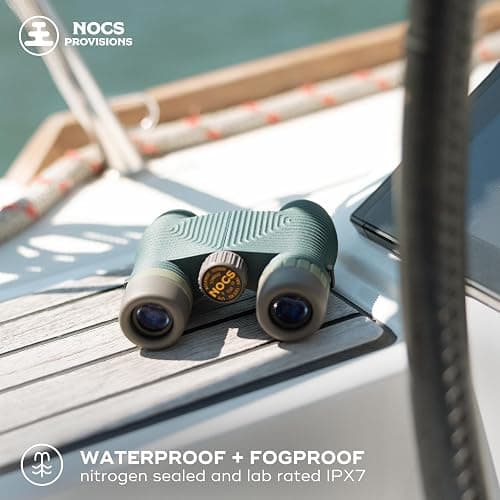 Nocs Provisions Standard Issue 8x25 Waterproof Binoculars, 8X Magnification, Bak4 Prism, Wide View Multi-Coated Lenses for Bird Watching, Hiking & Backpacking - Cypress Green II thumbnail 4