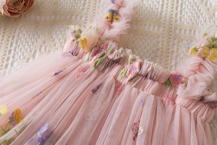 NNJXD Baby Girl Tulle Dress Casual Flower Embroidery Toddler Dresses thumbnail 4