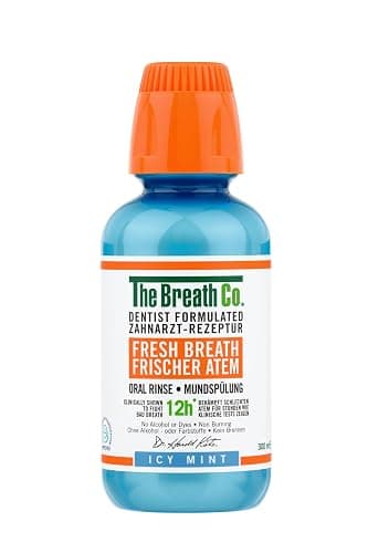 The Breath Co. Alcohol Free Mouthwash. Dentist Formulated Oral Rinse for 12 Hours of Fresh Breath, ICY Mint Flavour, 300 ml - Image 1