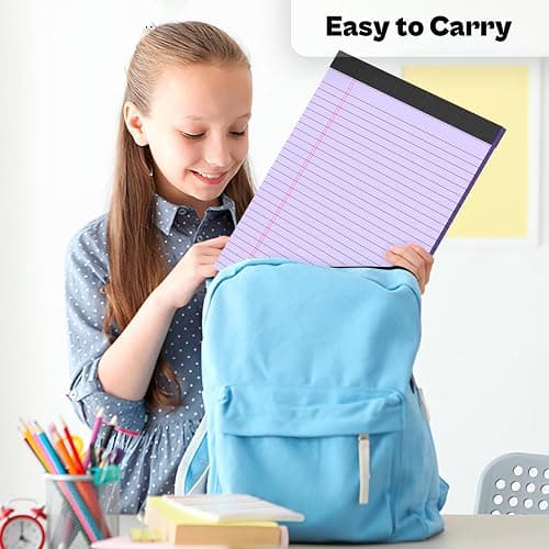 4 Pack Purpel Legal Pads 8.5 x 11 Purpel Note Pads 8.5 x 11 Notepad 8.5 x 11 Micro Perforated Writing Pads Lined Paper Pads Wide Ruled Pad of Paper 30 Sheets Notebook for Study, To-Do Lists, Office thumbnail 2