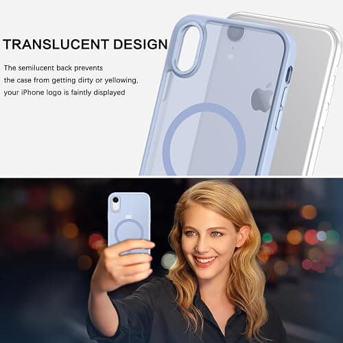 BENTOBEN Case for iPhone XR Case, [Compatible with MagSafe] Slim Translucent Matte Magnetic Shockproof Protective Anti Slip Women Men Cover Case for iPhone XR 6.1", Light Blue thumbnail 5