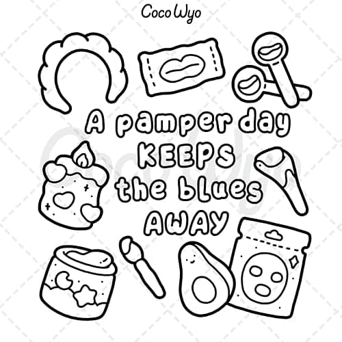 Self-Care: Relaxing Coloring Book for Girls and Adults with Cute and Easy Illustrations thumbnail 11