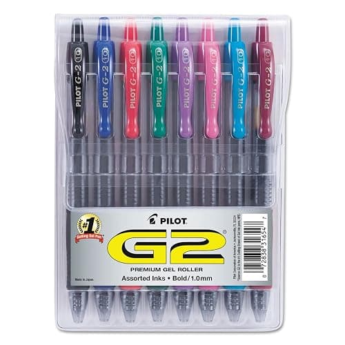 PILOT G2 Premium Gel Pens, Bold Point 1.0mm, Assorted Inks, 8-Pack | Write more, gel pens 1.0 for notes and journaling, quick drying, refillable and retractable rolling ball, assorted inks - Image 1