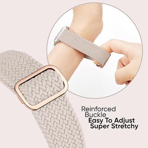6 Pack Braided Stretchy Bands Compatible with Apple Watch Band 38mm 40mm 41mm 42mm 44mm 45mm 46mm 49mm Women Men, Adjustable Nylon Solo Loop Elastic Straps for iWatch Series 11 10 9 8 7 6 5 4 SE Ultra thumbnail 5