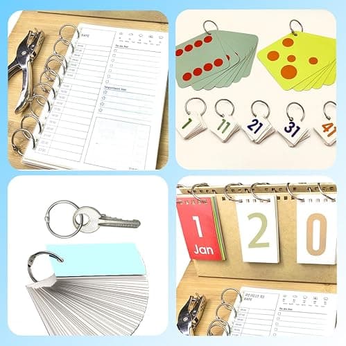 Vfrikor (40Pack) Book Rings 1 Inch Binder Rings with Metal Single Hole Punch.Nickel Plated Steel Paper Rings Metal Rings for Index Cards,Flash Card Rings,Silver thumbnail 3