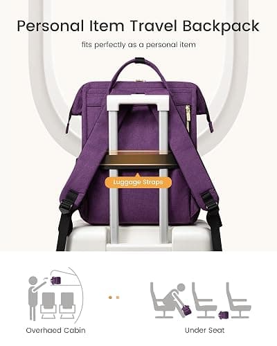 LOVEVOOK Laptop Backpack for Women with Giant Tumbler Holder Pocket,15.6 inch Waterproof Travel Backpack Purse Computer Laptop Bag,Professional Work College Nurse Teacher Backpack Daypack,Grayish Blue thumbnail 7