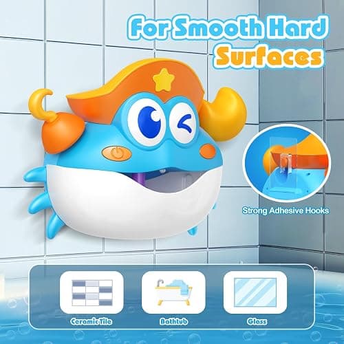 Bath Toys for Toddlers 1-3, vicia Bath Bubble Machine for Kids Age 3-5 Crab Bubble Bath Toys with Music & Light for 1 2 3 4 5 Year Old Boys Girls Light-Up Bathtub Toys for Babies Gifts thumbnail 3