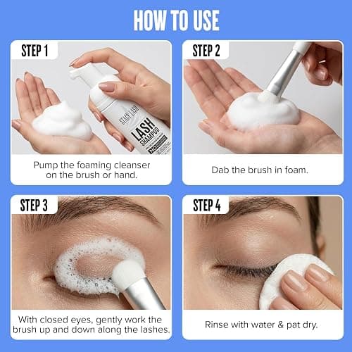 STACY LASH Eyelash Extension Shampoo + Brush / 1.69 fl.oz / 50ml / Eyelid Foaming Cleanser/Wash for Extensions & Natural Lashes/Safe Makeup Remover/Supplies for Professional & Home Use thumbnail 6