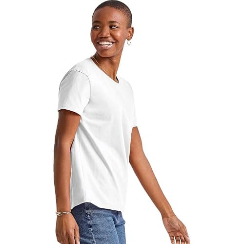 Hanes Womens Essentials Oversized T-Shirt Pack, Cotton Tee for Women, Relaxed Fit, 3-Pack thumbnail 6