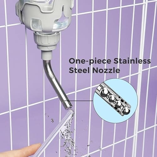 Vannon Dog Water Dispenser for Cage, 34oz Auto Feeding Crate Water Bottle for Dogs, Cats & Rabbits, Pet Nozzle Diameter: 12mm, BPA Free, Grey thumbnail 8