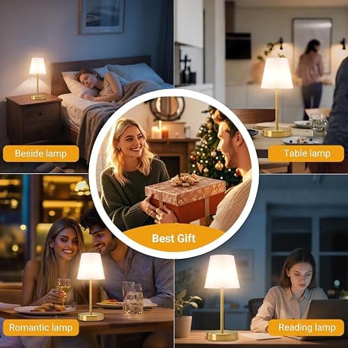 1 Pack Cordless Table Lamp Rechargeable, 10000 mAh Portable LED Battery Operated Lamp with Remote Control, 10 Colors Dimmable Touch Desk Light with Timer for Bedside Night Light Outdoor Patio Camping thumbnail 8