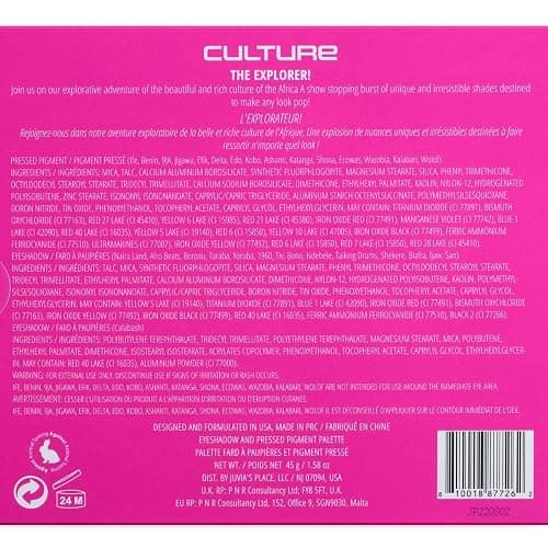 Juvia's Place Palette Culture - Yellow, Greens, Pink, Purple, Orange, Chromatic & Glitter Shades, 30 Pigmented Makeup Palette for Eye Color & Shine, Pressed thumbnail 7