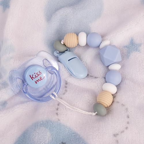 Aori Silicone Pacifier Clips Holder Flexible Binky Clip with Magnetic Pacifier for Lifelike Reborn Dolls - Blue thumbnail 7