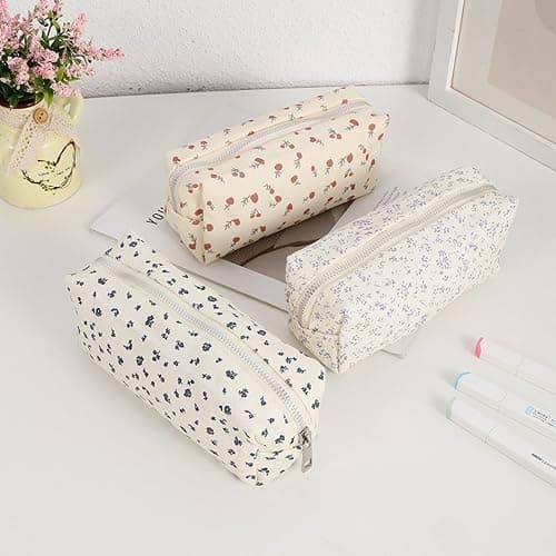 Bow Pencil Case Practical Pencil Bag, Strawberry Flower, Mass Beauty thumbnail 2