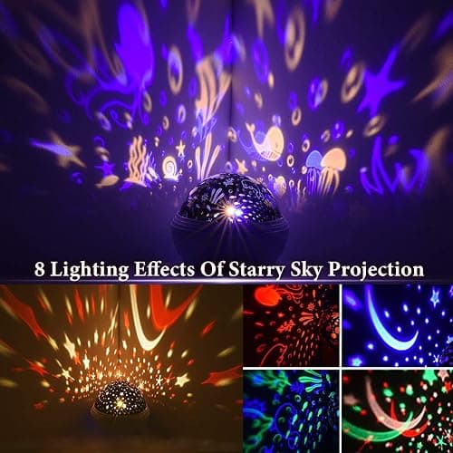 KEVAP Girls Night Light,360° Rotating Starry Night Light Projector for Babys,Ocean Wave Projector for Kids Toddlers,Christmas Gifts Stocking Stuffers for Kids,Girls Beroom Decor (Pink) thumbnail 4