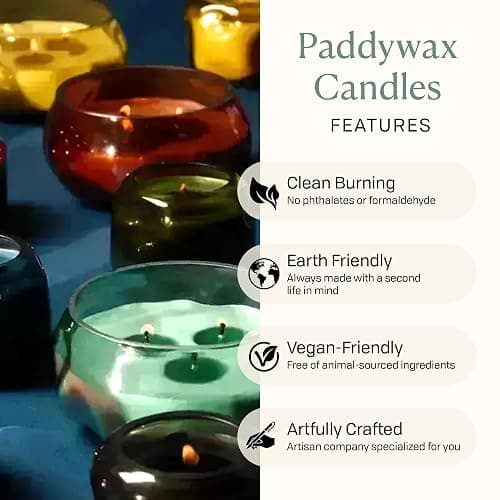 Paddywax Basalt Collection Scented Candle, Soy Wax Blend Glass Jar with Lid, Reusable Home Décor Candle, 10 oz, Violet Vessel, Violet and Vanilla thumbnail 5