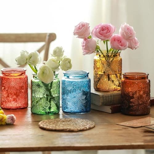 Green Glass Canister, Candy Jar with Lid, 23.7 FL OZ Vintage Colored Mason Jars for Kitchen Decorative Jar for Coffee Tea Candy Cookies, Cute Jars (Green, 1 Pack) thumbnail 7