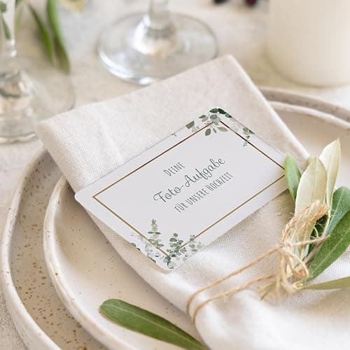 50 Fotoaufgaben Hochzeit - Unterhaltsames Hochzeitsspiel für Gäste, Fotobox Accessoires Hochzeit Fotospiel Hochzeit, Hochzeit Fotoaufgaben für Gäste, Perfekt für Gästebuch Hochzeit thumbnail 6