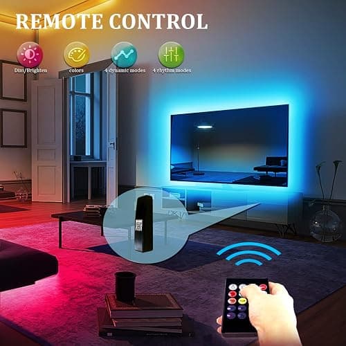 DAYBETTER TV LED Backlights, 8.2ft TV Light Strip for 32inch TV LED Strip Lights USB with Remote, LED Lights Music Sync RGB for Gaming Bedroom Room HDTV Mood Lighting Indoor thumbnail 2