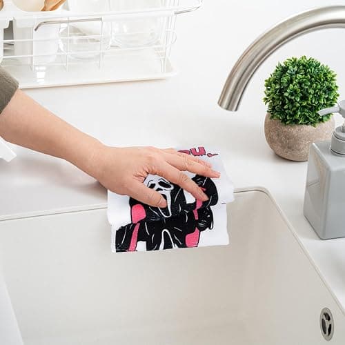 4 Pack Horror Movie Character Kitchen Dish Towels Set - 23 x 15 Inch Terrifier Merch for Halloween Movie Collection, Horror Tea Towels Gifts for Women, Scream Merchandise Gifts for Michael Myers Decor thumbnail 6