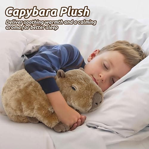 Capybara Stuffed Animals, Microwavable Stuffed Animal Adorable Fluffy Capybara Plush for Warmth Comfort, Heatable Coolable Lavender Scent Toy, Cute Soft Plushie Gift for Kids Adult & Children Boy Girl thumbnail 9