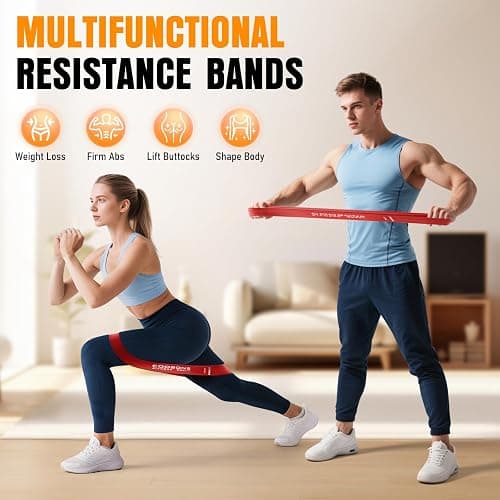 Resistance Bands for Working Out, Exercise Bands Resistance Bands Set with 5 Resistance Levels, Latex Loop Bands for Women Men, Workout Bands for Legs, Glutes, Strength Training, Yoga, Home Gym thumbnail 2