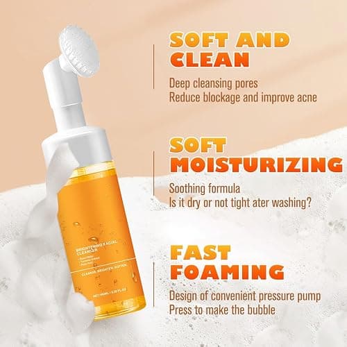 4Pcs Turmeric Wash and Care Three Piece Set,Tuemeric Facial Cleanser & Turmeric Soap Bar & Turmeric Face Scrub Pads,Face & Body Cleanser,Turmeric Cleansing Skincare Set, Deep Cleansing thumbnail 7
