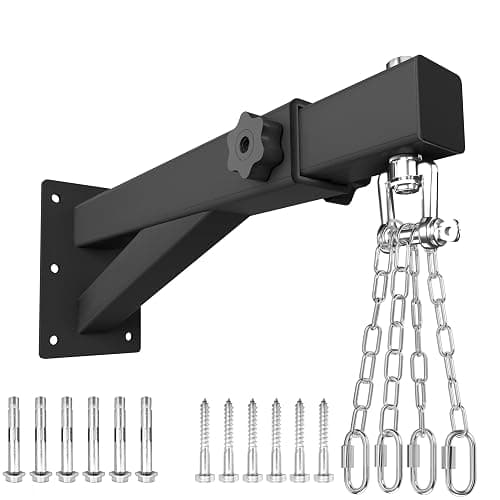 VivaZen Adjustable Heavy Duty Bag Hanger,Wall Mount Punching Bag Hanger,Thickened Steel Plate and Stainless Steel kit for Home Gym Indoor Outdoor (Supports up to 900Ib) - Image 1